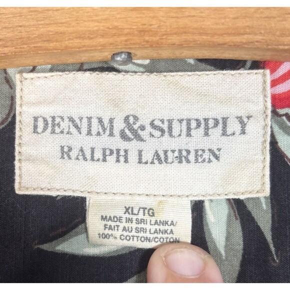 Denim & Supply Ralph Lauren Button Down Shirt Men’s XL Floral Hawaiian Cotton - Picture 6 of 13